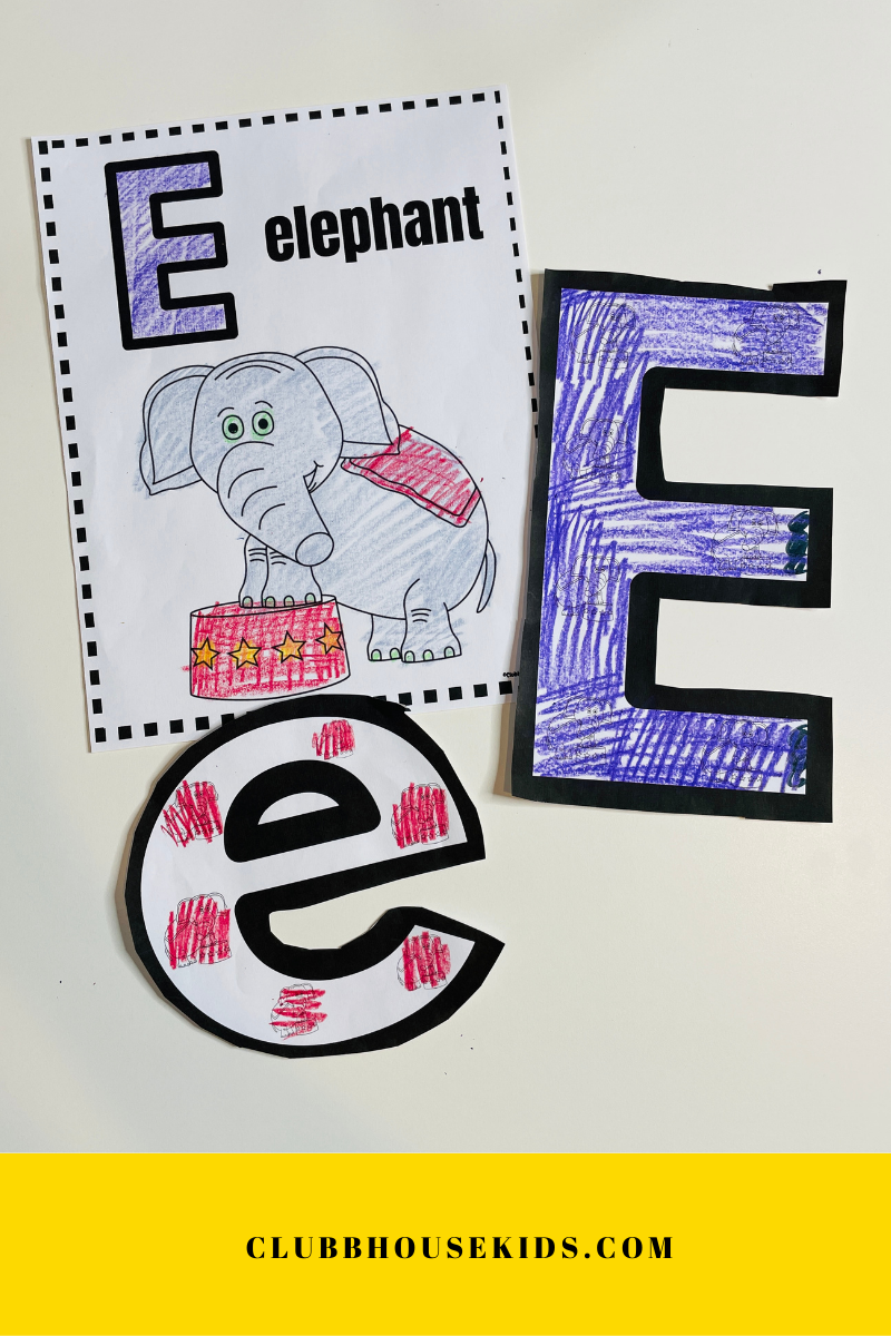 Letter E coloring sheet