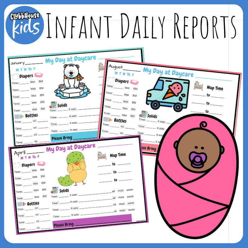 Infant reports for family daycare.