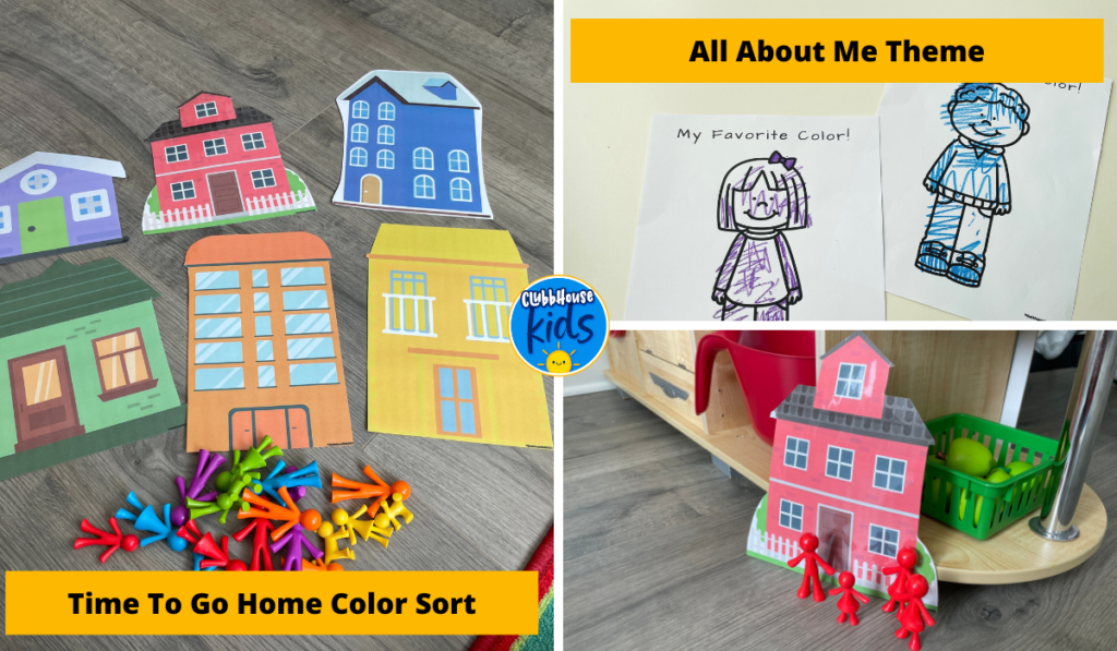 Color sort preschool and toddler activity for an all about me theme.