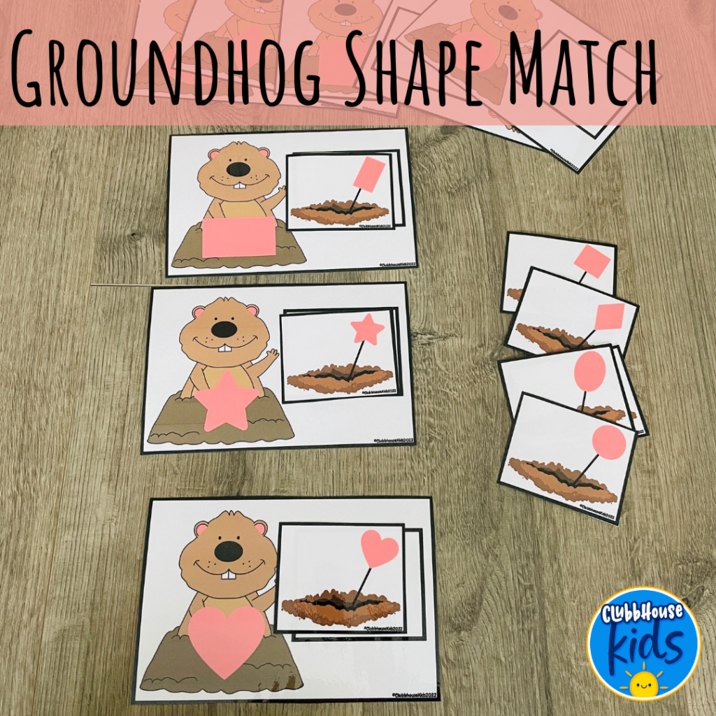 groundhog day activities, learning shapes.