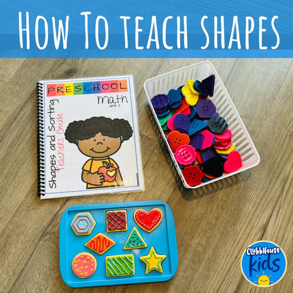 Math lesson plans all about teaching shapes to preschoolers.