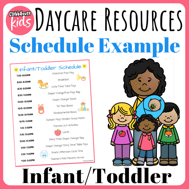 Daycare schedule to stay organized and on talk.