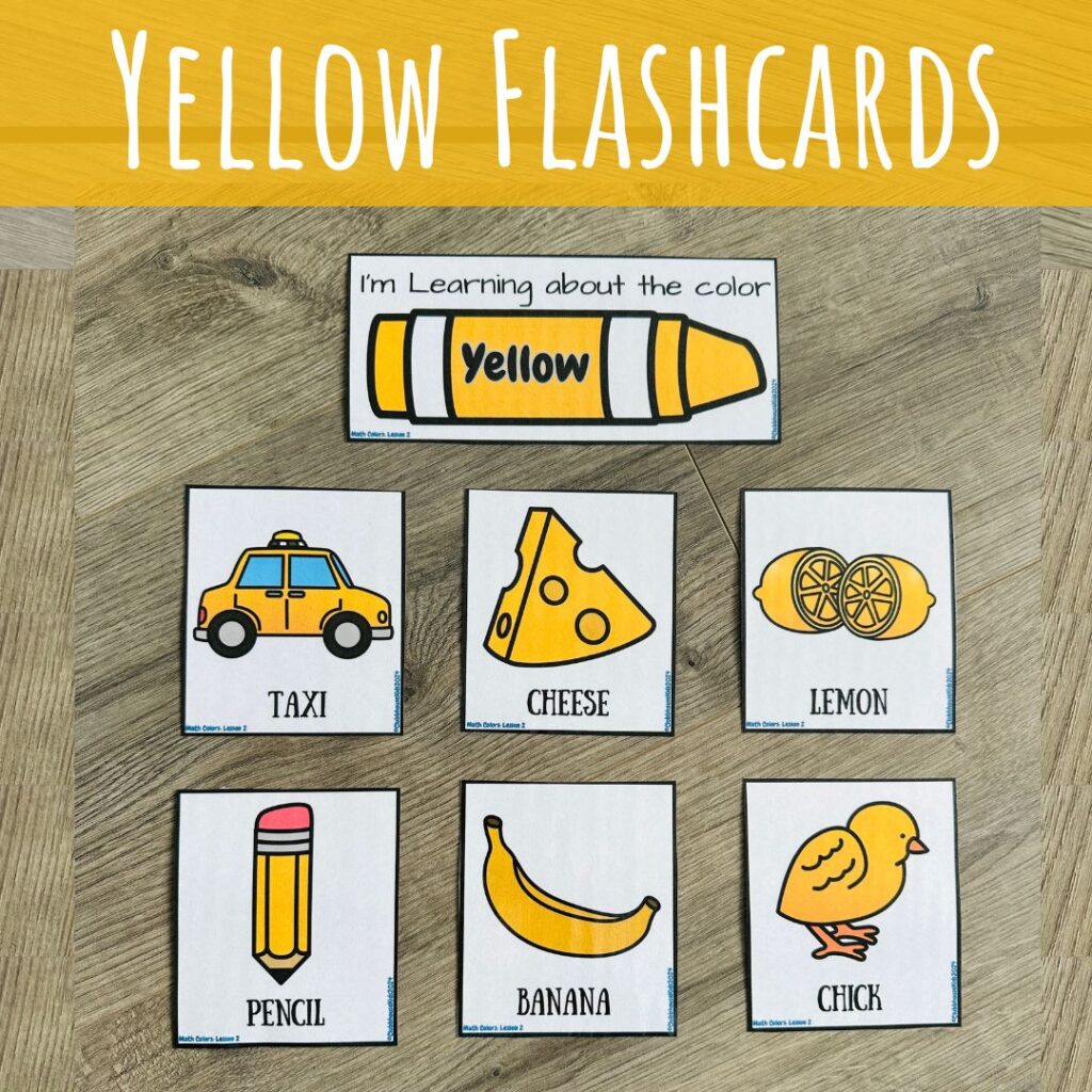 yellow color flashcards