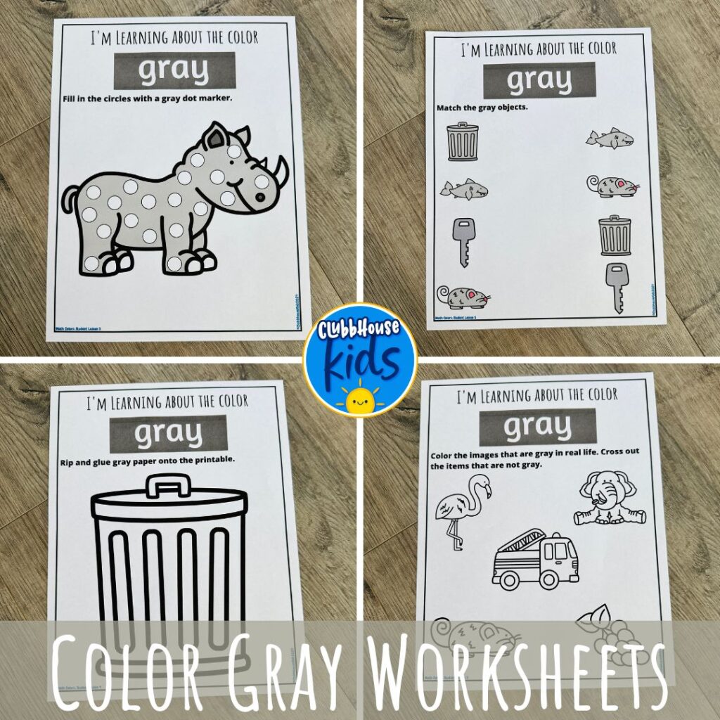 gray worksheets preschool