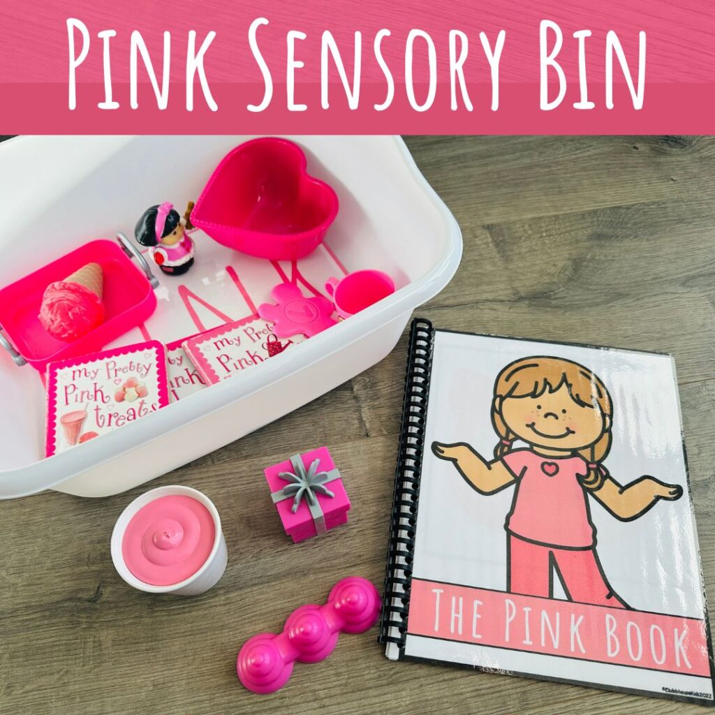 Learning colors for toddlers with sensory bins.