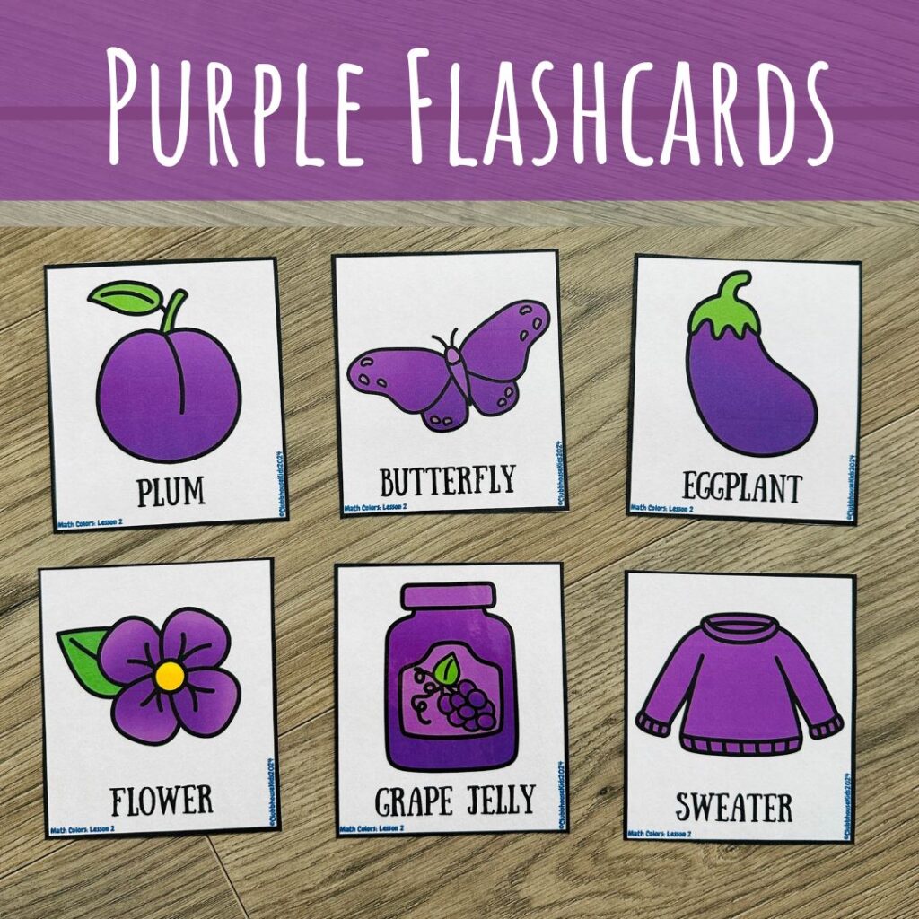color purple flashcards