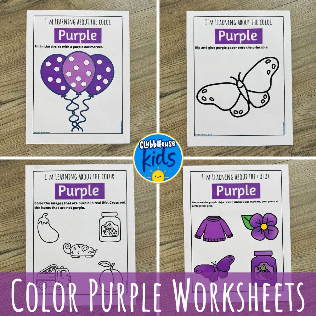 color purple worksheets