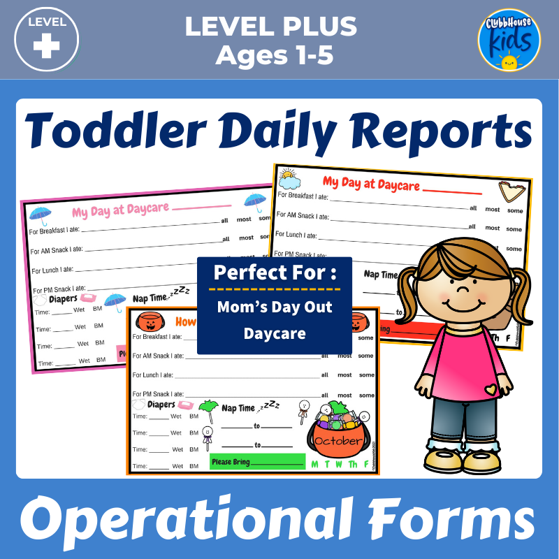 Toddler daily reports for in-home childcare.