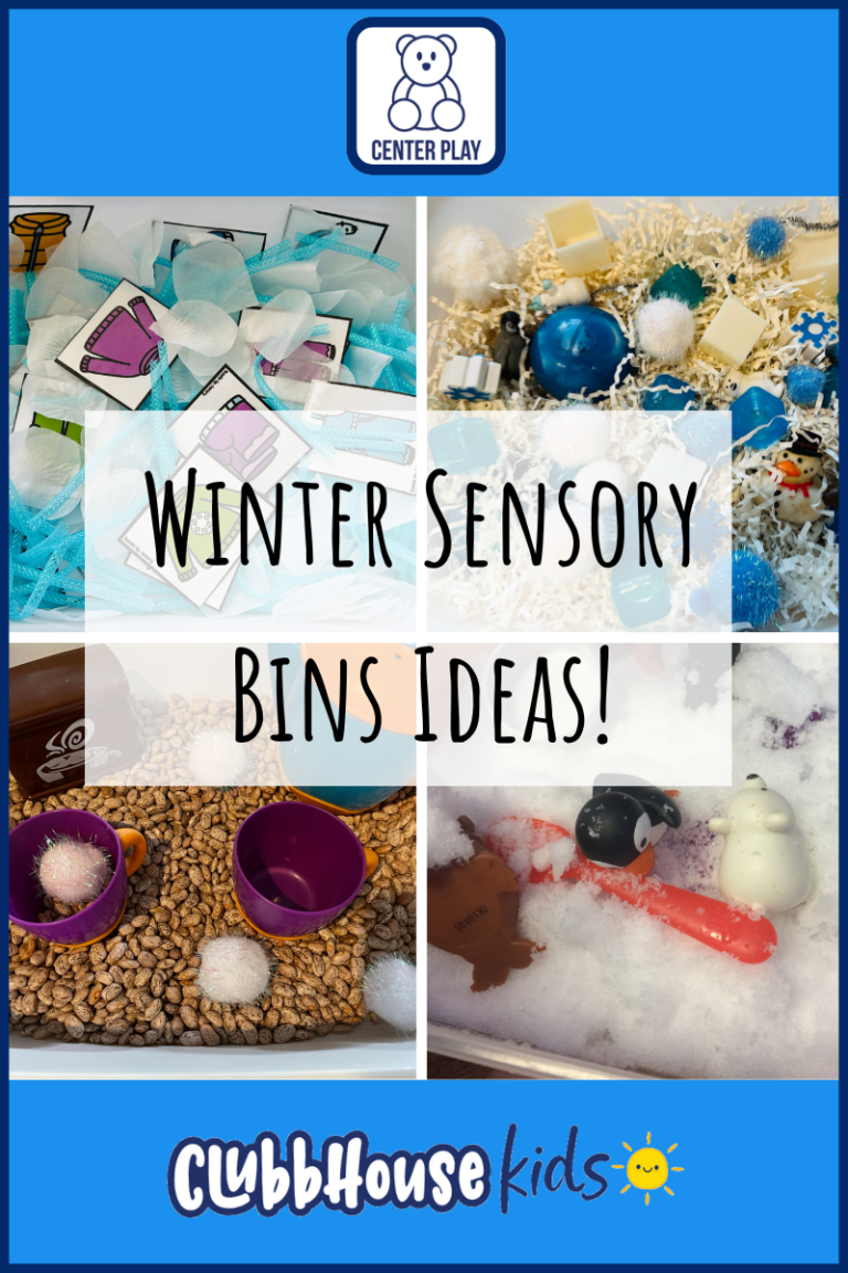 Winter sensory bins for preschoolers.