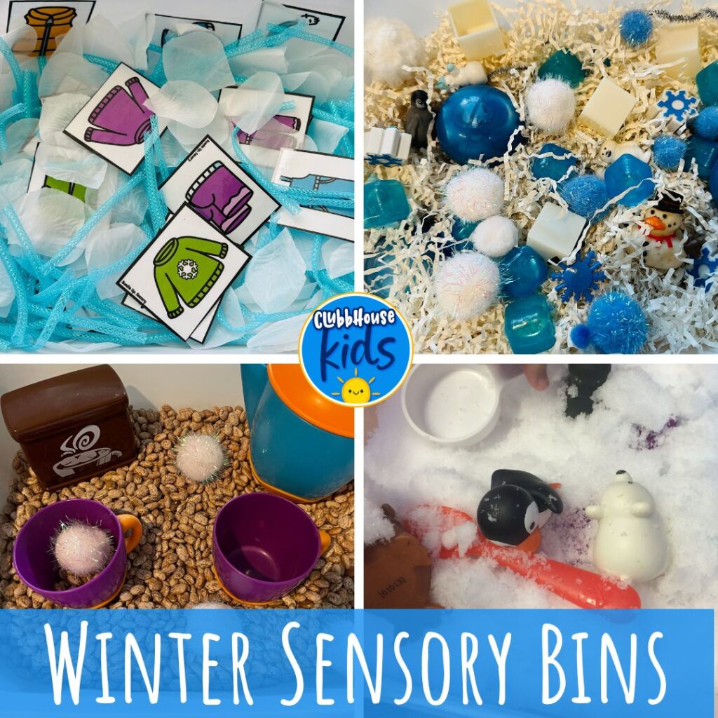 Winter sensory bins for preschoolers