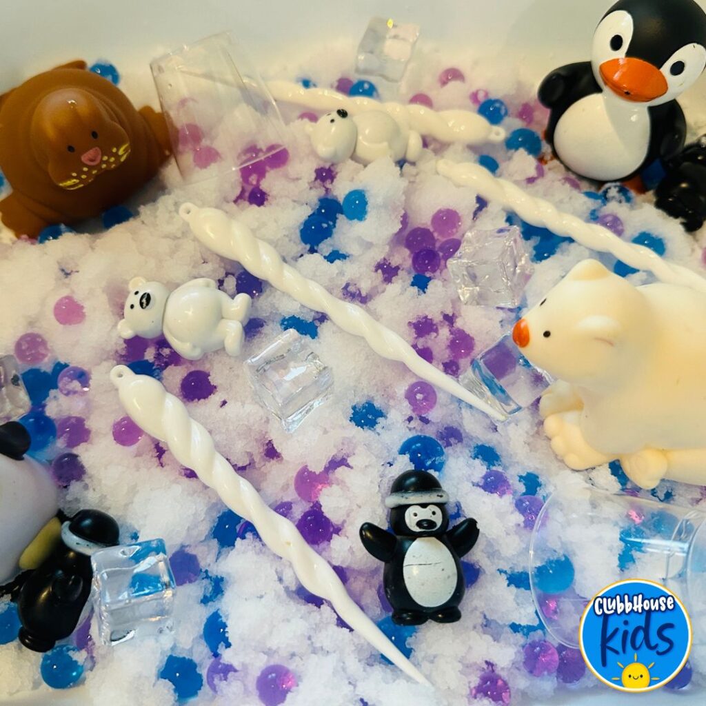 winter themed sensory bins