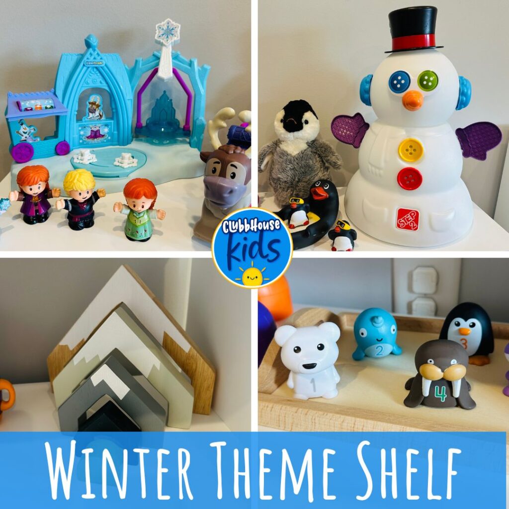 preschool themed learning shelf